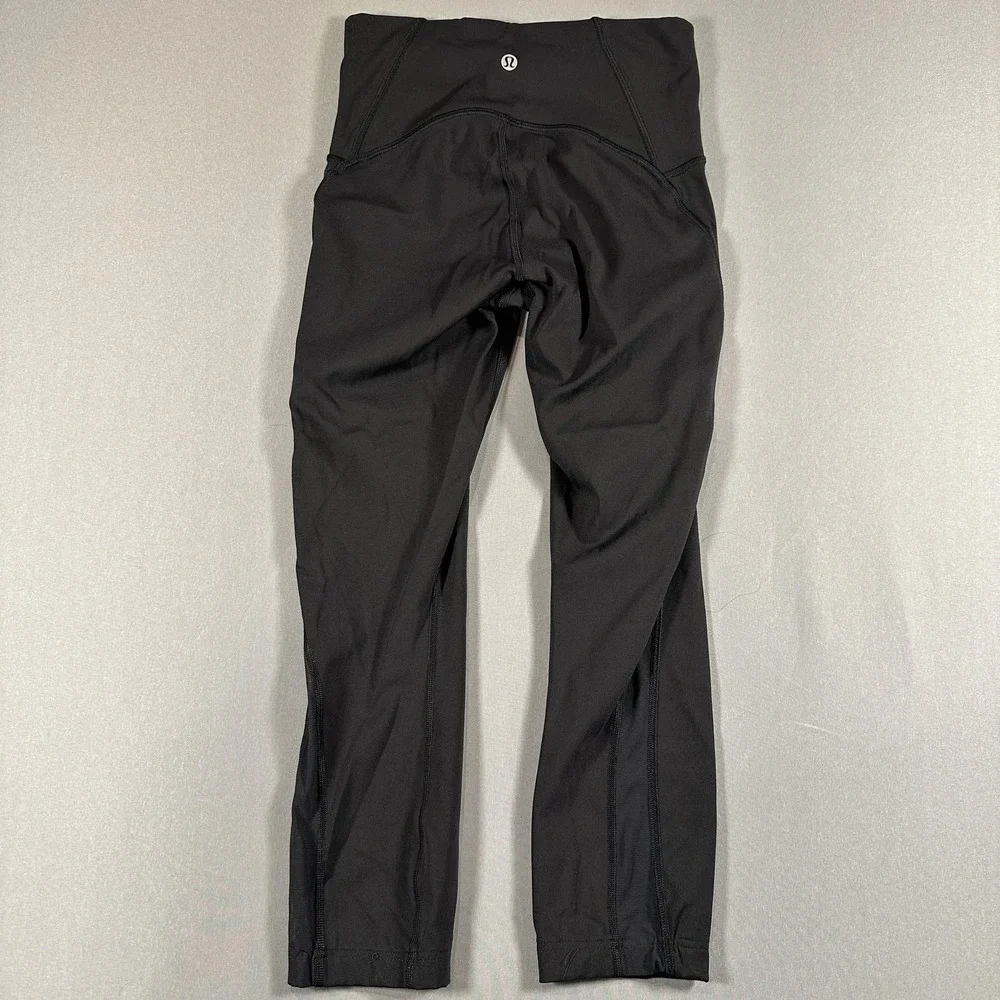 Lululemon Leggings Womens 4 Black High Rise Ankle Yoga Athletic Gym Stretch - Picture 9 of 9